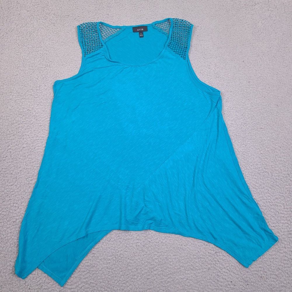 Apt.9 Tank Top Womens XL Blue Teal Sleeveless Rayon‎ Blend Blouse